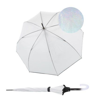 C.760 Stick Transparent Stardust Black dámský holový deštník  Knirps