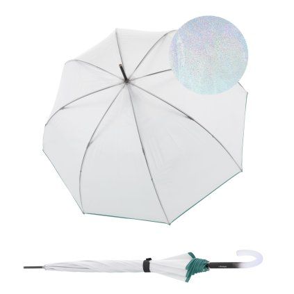 C.760 Stick Transparent Stardust Agave dámský holový deštník  Knirps