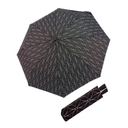 1562 fiber mini black white rings damsky skladaci destnik