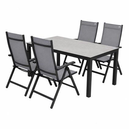 PICASO ACTIVE šedá – zahradní hliníková souprava 4+1