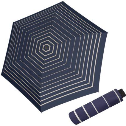 Fiber Havanna Timeless Blue Stripes dámský skládací deštník  Doppler