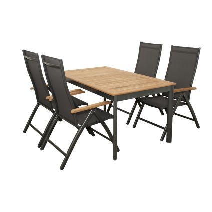 CONCEPT TEAK zahradní sedací souprava 4+1 antracit  Doppler