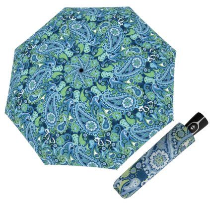 Fiber Magic Paisley Blue dámský automatický deštník  Doppler
