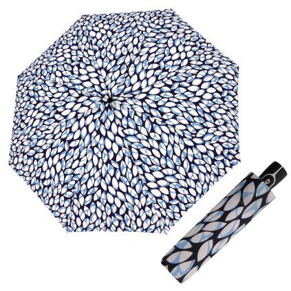 Fiber Magic Leaves Blue dámský automatický deštník  Doppler