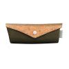 11672 5 nature mini cork deep olive damsky skladaci destnik