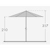 12767 11 active tele zahradni slunecnik 340 cm cervena